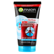 Гель для умывания, скраб и маска для лица с углём 3в1 Pure Active Skin Naturals Garnier, 150 мл